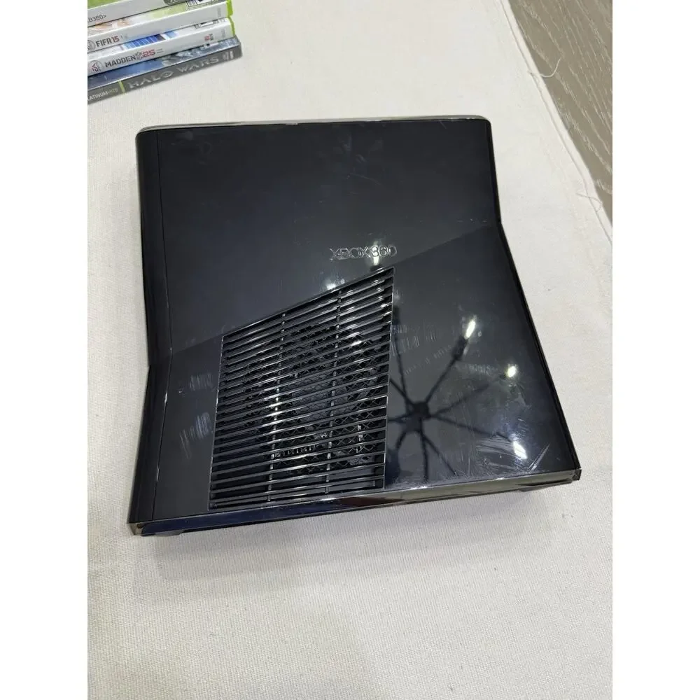 Xbox 360 Slim Black 250GB Console Tested Working Controller - 5 GAMES
